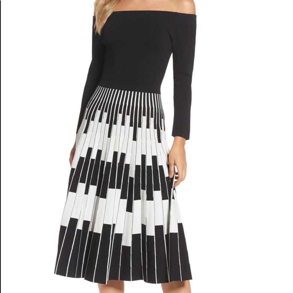 Eliza J Off shoulder midi dress